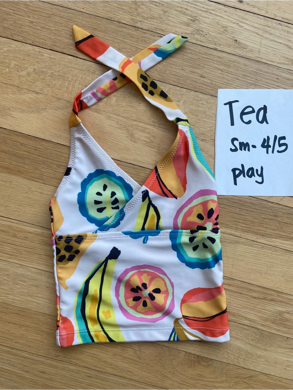 Tea Collection tankini.  Colorful fruit halter. Size 4/5